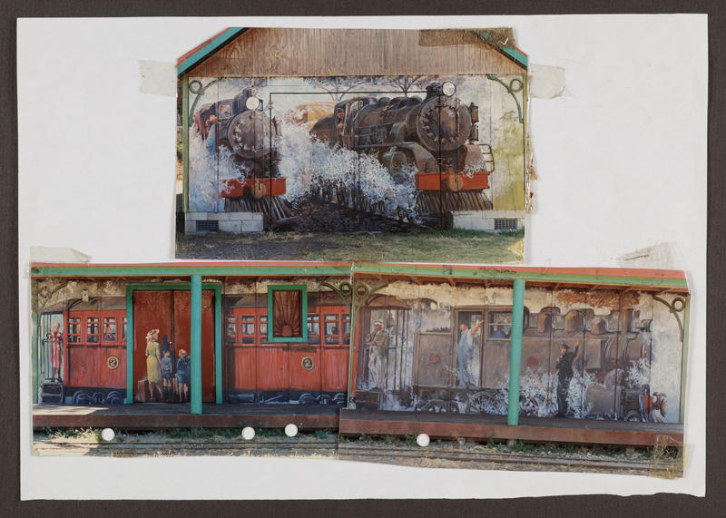 Photos of mural at Minigauge Train Station (Lion's Train Station), Watson Park, Centennial Marine Drive