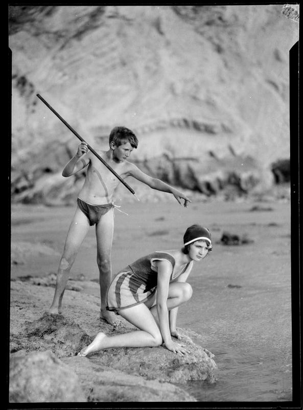 Jack and Nellie Millard at beach